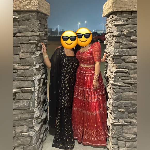 Ruby Red “Renee Label” Designer Lengha - Picture 4 of 4